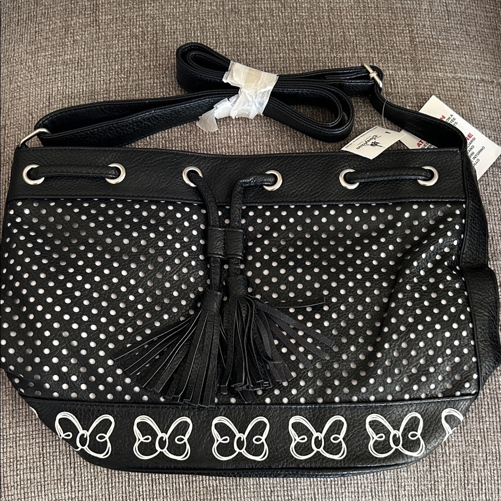 Disney parks Minnie mouse bow Black and White Polka Dot Women's Bag